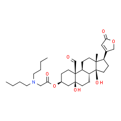 ChemSpider 2D Image | (3beta,5beta)-3-[(N,N-Dibutylglycyl)oxy]-5,14-dihydroxy-19-oxocard-20(22)-enolide | C33H51NO7