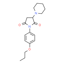 ChemSpider 2D Image | 3-(1-Piperidinyl)-1-(4-propoxyphenyl)-2,5-pyrrolidinedione | C18H24N2O3