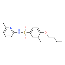 ChemSpider 2D Image | 4-Butoxy-3-methyl-N-(6-methyl-2-pyridinyl)benzenesulfonamide | C17H22N2O3S