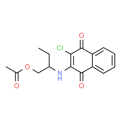 ChemSpider 2D Image | 2-[(3-Chloro-1,4-dioxo-1,4-dihydro-2-naphthalenyl)amino]butyl acetate | C16H16ClNO4