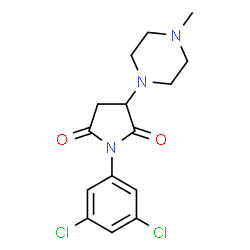 ChemSpider 2D Image | 1-(3,5-Dichlorophenyl)-3-(4-methyl-1-piperazinyl)-2,5-pyrrolidinedione | C15H17Cl2N3O2