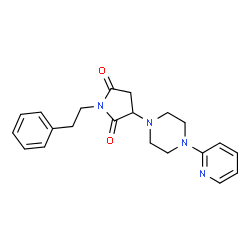 ChemSpider 2D Image | 1-phenethyl-3-(4-(pyridin-2-yl)piperazin-1-yl)pyrrolidine-2,5-dione | C21H24N4O2