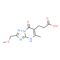 ChemSpider 2D Image | 3-[2-(Methoxymethyl)-5-methyl-7-oxo-1,7-dihydro[1,2,4]triazolo[1,5-a]pyrimidin-6-yl]propanoic acid | C11H14N4O4