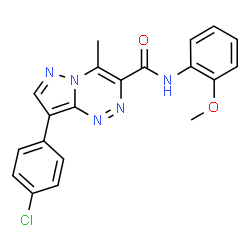 ChemSpider 2D Image | 8-(4-Chlorophenyl)-N-(2-methoxyphenyl)-4-methylpyrazolo[5,1-c][1,2,4]triazine-3-carboxamide | C20H16ClN5O2