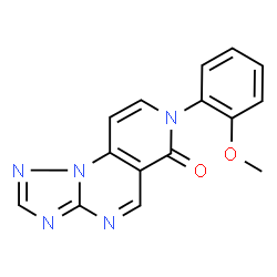 ChemSpider 2D Image | 7-(2-Methoxyphenyl)pyrido[3,4-e][1,2,4]triazolo[1,5-a]pyrimidin-6(7H)-one | C15H11N5O2