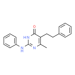 ChemSpider 2D Image | 2-Anilino-6-methyl-5-(2-phenylethyl)-4(1H)-pyrimidinone | C19H19N3O