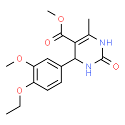 ChemSpider 2D Image | Methyl 4-(4-ethoxy-3-methoxyphenyl)-6-methyl-2-oxo-1,2,3,4-tetrahydro-5-pyrimidinecarboxylate | C16H20N2O5