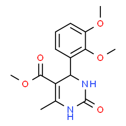 ChemSpider 2D Image | Methyl 4-(2,3-dimethoxyphenyl)-6-methyl-2-oxo-1,2,3,4-tetrahydro-5-pyrimidinecarboxylate | C15H18N2O5