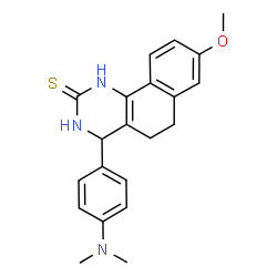 ChemSpider 2D Image | 4-[4-(Dimethylamino)phenyl]-8-methoxy-3,4,5,6-tetrahydrobenzo[h]quinazoline-2(1H)-thione | C21H23N3OS