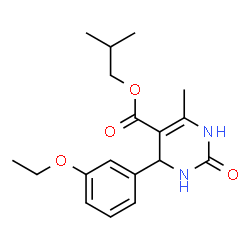 ChemSpider 2D Image | Isobutyl 4-(3-ethoxyphenyl)-6-methyl-2-oxo-1,2,3,4-tetrahydro-5-pyrimidinecarboxylate | C18H24N2O4