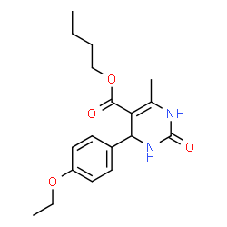 ChemSpider 2D Image | Butyl 4-(4-ethoxyphenyl)-6-methyl-2-oxo-1,2,3,4-tetrahydro-5-pyrimidinecarboxylate | C18H24N2O4