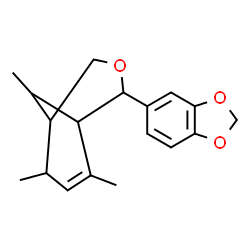 ChemSpider 2D Image | 4-Benzo[1,3]dioxol-5-yl-6,8,9-trimethyl-3-oxa-bicyclo[3.3.1]non-6-ene | C18H22O3