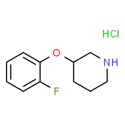ChemSpider 2D Image | 3-(2-Fluorophenoxy)piperidine hydrochloride | C11H15ClFNO