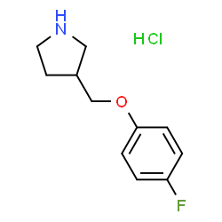 ChemSpider 2D Image | 3-(4-FLUOROPHENOXYMETHYL)PYRROLIDINE HYDROCHLORIDE | C11H15ClFNO