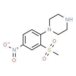 ChemSpider 2D Image | 1-[2-(Methylsulfonyl)-4-nitrophenyl]piperazine | C11H15N3O4S
