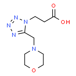 ChemSpider 2D Image | 3-[5-(4-Morpholinylmethyl)-1H-tetrazol-1-yl]propanoic acid | C9H15N5O3