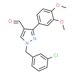 ChemSpider 2D Image | 1-(3-Chlorobenzyl)-3-(3,4-dimethoxyphenyl)-1H-pyrazole-4-carbaldehyde | C19H17ClN2O3