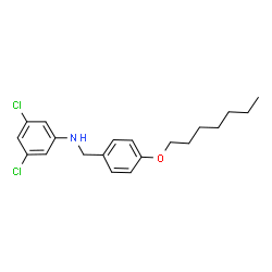 ChemSpider 2D Image | 3,5-Dichloro-N-[4-(heptyloxy)benzyl]aniline | C20H25Cl2NO