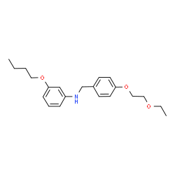 ChemSpider 2D Image | 3-Butoxy-N-[4-(2-ethoxyethoxy)benzyl]aniline | C21H29NO3