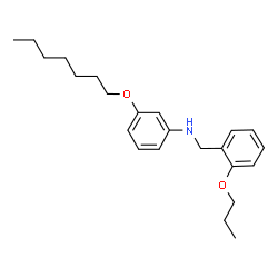 ChemSpider 2D Image | 3-(Heptyloxy)-N-(2-propoxybenzyl)aniline | C23H33NO2