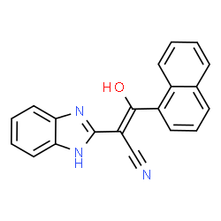 ChemSpider 2D Image | (2Z)-2-(1H-Benzimidazol-2-yl)-3-hydroxy-3-(1-naphthyl)acrylonitrile | C20H13N3O