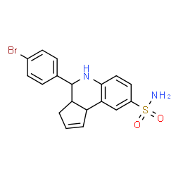 ChemSpider 2D Image | 4-(4-Bromophenyl)-3a,4,5,9b-tetrahydro-3H-cyclopenta[c]quinoline-8-sulfonamide | C18H17BrN2O2S