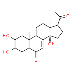 ChemSpider 2D Image | (9xi,10xi,13xi,17xi)-2,3,14-Trihydroxypregn-7-ene-6,20-dione | C21H30O5