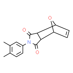 ChemSpider 2D Image | 4-(3,4-Dimethylphenyl)-10-oxa-4-azatricyclo[5.2.1.0~2,6~]dec-8-ene-3,5-dione | C16H15NO3