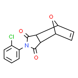ChemSpider 2D Image | 4-(2-Chlorophenyl)-10-oxa-4-azatricyclo[5.2.1.0~2,6~]dec-8-ene-3,5-dione | C14H10ClNO3