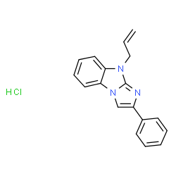 ChemSpider 2D Image | 9-Allyl-2-phenyl-9H-imidazo[1,2-a]benzimidazole hydrochloride (1:1) | C18H16ClN3