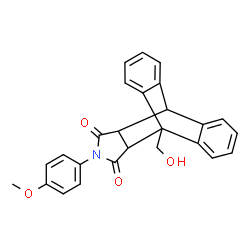 ChemSpider 2D Image | 1-(Hydroxymethyl)-17-(4-methoxyphenyl)-17-azapentacyclo[6.6.5.0~2,7~.0~9,14~.0~15,19~]nonadeca-2,4,6,9,11,13-hexaene-16,18-dione | C26H21NO4