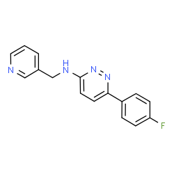 ChemSpider 2D Image | 3-pyridazinamine, 6-(4-fluorophenyl)-N-(3-pyridinylmethyl)- | C16H13FN4