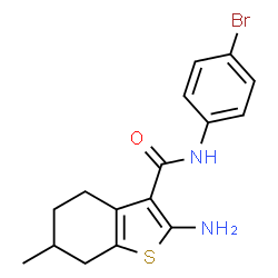 ChemSpider 2D Image | 2-Amino-N-(4-bromophenyl)-4,5,6,7-tetrahydro-6-methylbenzo[b]thiophene-3-carboxamide | C16H17BrN2OS