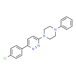 ChemSpider 2D Image | 3-(4-Chlorophenyl)-6-(4-phenyl-1-piperazinyl)pyridazine | C20H19ClN4