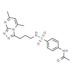 ChemSpider 2D Image | N-(4-{[3-(5,7-Dimethyl[1,2,4]triazolo[4,3-a]pyrimidin-3-yl)propyl]sulfamoyl}phenyl)acetamide | C18H22N6O3S