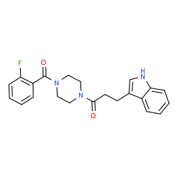ChemSpider 2D Image | 1-[4-(2-Fluorobenzoyl)-1-piperazinyl]-3-(1H-indol-3-yl)-1-propanone | C22H22FN3O2