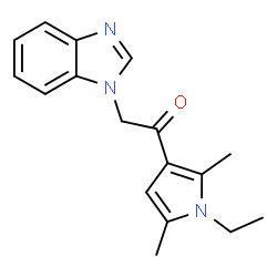 ChemSpider 2D Image | 2-(1H-Benzimidazol-1-yl)-1-(1-ethyl-2,5-dimethyl-1H-pyrrol-3-yl)ethanone | C17H19N3O