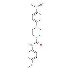 ChemSpider 2D Image | N-(4-Methoxyphenyl)-4-(4-nitrophenyl)-1-piperazinecarboxamide | C18H20N4O4