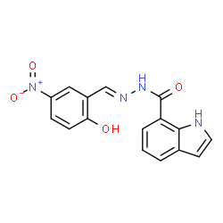 ChemSpider 2D Image | N'-[(E)-(2-Hydroxy-5-nitrophenyl)methylene]-1H-indole-7-carbohydrazide | C16H12N4O4