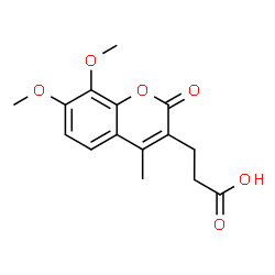 ChemSpider 2D Image | 3-(7,8-Dimethoxy-4-methyl-2-oxo-2H-chromen-3-yl)propanoic acid | C15H16O6