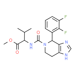ChemSpider 2D Image | Methyl N-{[4-(2,3-difluorophenyl)-1,4,6,7-tetrahydro-5H-imidazo[4,5-c]pyridin-5-yl]carbonyl}valinate | C19H22F2N4O3