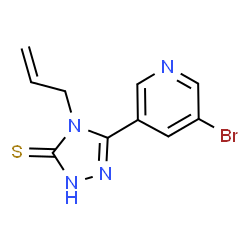 ChemSpider 2D Image | 4-Allyl-5-(5-bromopyridin-3-yl)-4H-1,2,4-triazole-3-thiol | C10H9BrN4S