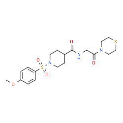 ChemSpider 2D Image | 1-[(4-Methoxyphenyl)sulfonyl]-N-[2-oxo-2-(4-thiomorpholinyl)ethyl]-4-piperidinecarboxamide | C19H27N3O5S2