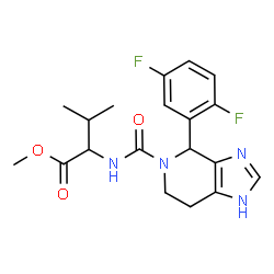 ChemSpider 2D Image | Methyl N-{[4-(2,5-difluorophenyl)-1,4,6,7-tetrahydro-5H-imidazo[4,5-c]pyridin-5-yl]carbonyl}valinate | C19H22F2N4O3