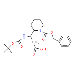 ChemSpider 2D Image | 3-{1-[(Benzyloxy)carbonyl]piperidin-2-yl}-3-[(tert-butoxycarbonyl)amino]propanoic acid | C21H30N2O6