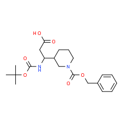 ChemSpider 2D Image | 3-{1-[(Benzyloxy)carbonyl]piperidin-3-yl}-3-[(tert-butoxycarbonyl)amino]propanoic acid | C21H30N2O6