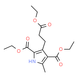 ChemSpider 2D Image | Diethyl 3-(3-ethoxy-3-oxopropyl)-5-methyl-1H-pyrrole-2,4-dicarboxylate | C16H23NO6