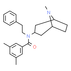 ChemSpider 2D Image | 3,5-Dimethyl-N-(8-methyl-8-aza-bicyclo[3.2.1]oct-3-yl)-N-phenethyl-benzamide | C25H32N2O