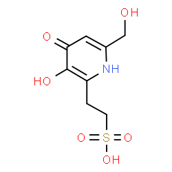 ChemSpider 2D Image | 2-[3-Hydroxy-6-(hydroxymethyl)-4-oxo-1,4-dihydro-2-pyridinyl]ethanesulfonic acid | C8H11NO6S