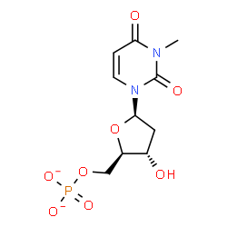 ChemSpider 2D Image | 2'-Deoxy-3-methyl-5'-O-phosphonatouridine | C10H13N2O8P